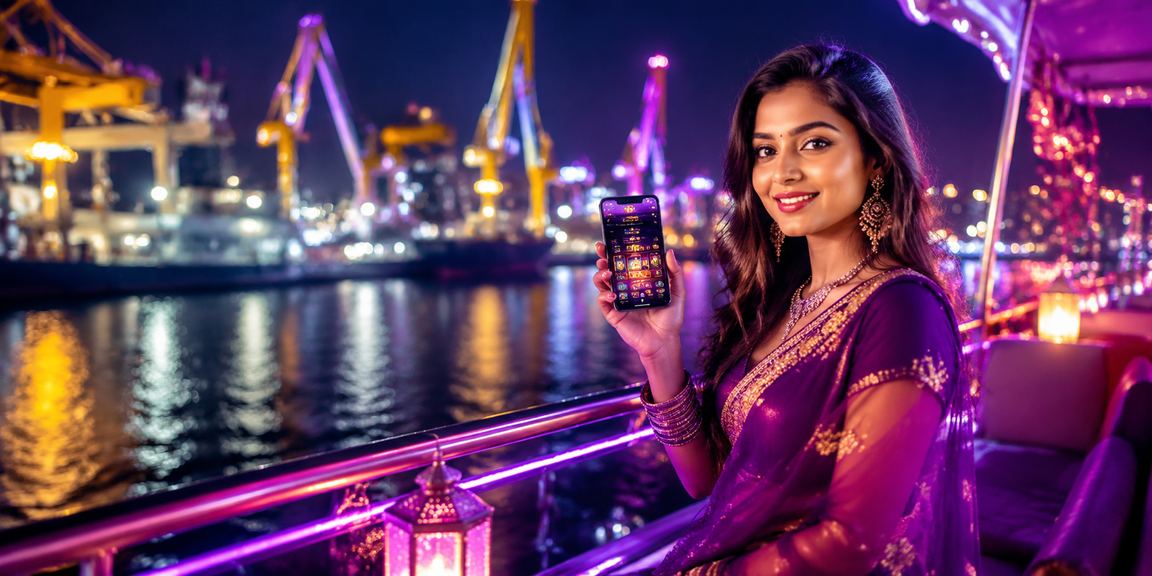 খুলনায় নিয়ন আলোয় মোবাইলে অডস দেখছেন একজন ব্যবহারকারী